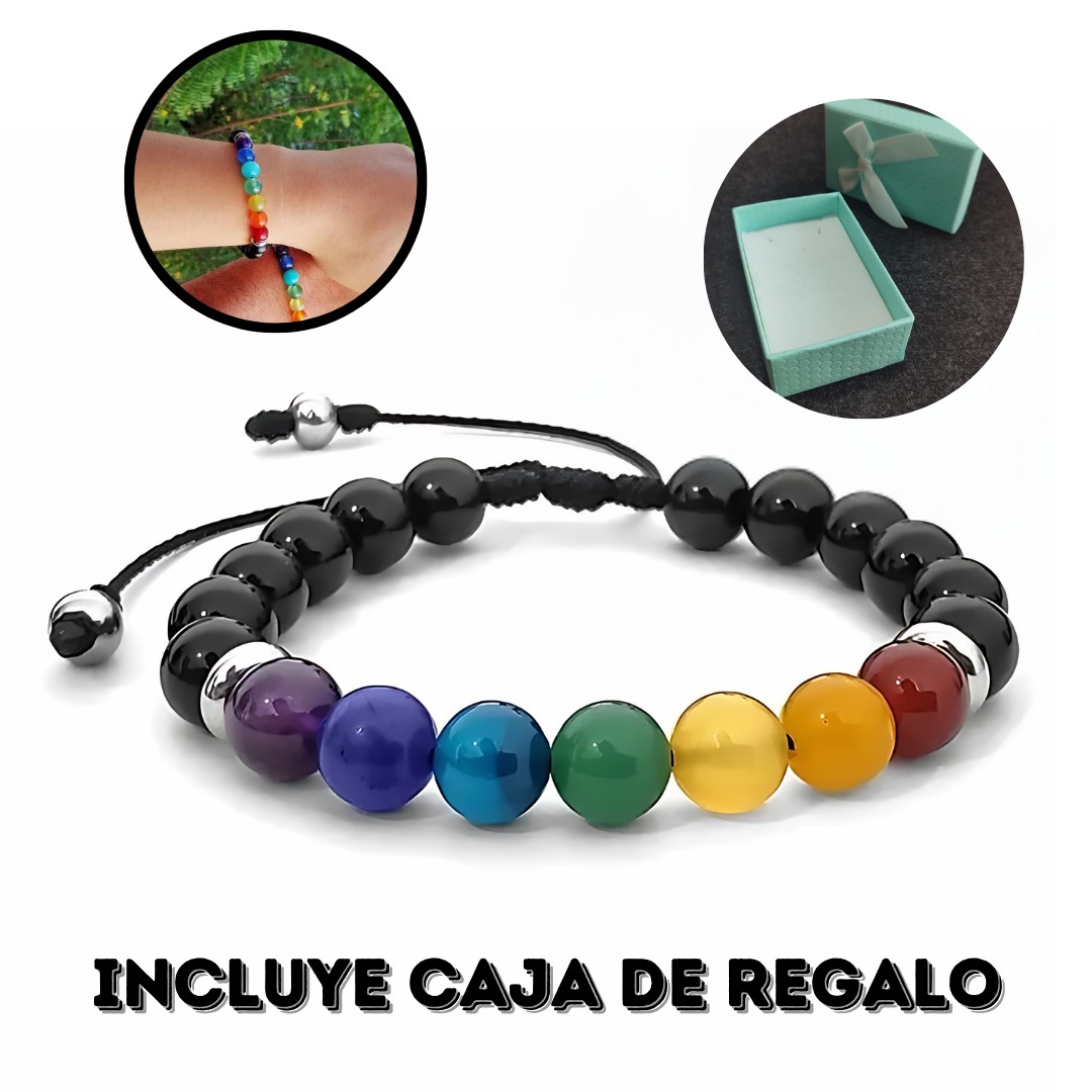 Miniatura 4 de 1 Pulsera 7 Chakras Onix + CAJAREGALO DP